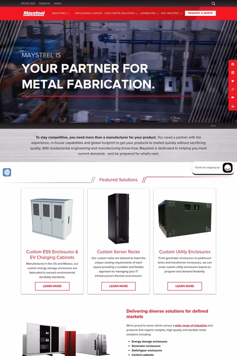 Maysteel Homepage 1440px