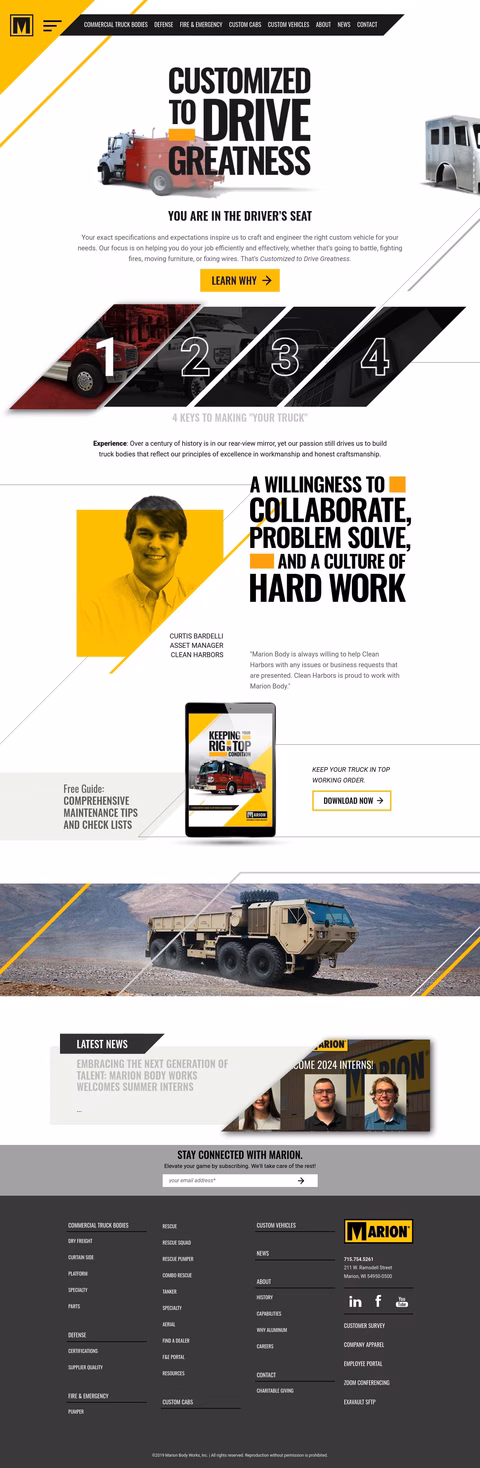 Marion Body Works Homepage 1440px