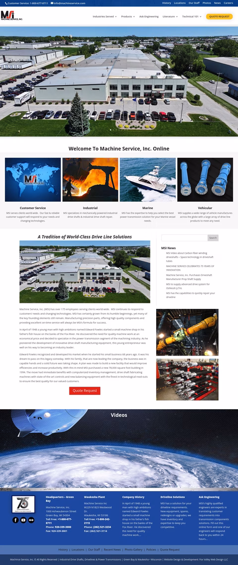 Machine Service Inc Homepage 1440px
