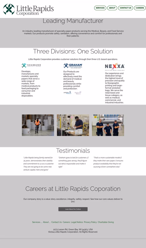 Little Rapids Corporation Homepage 1440px