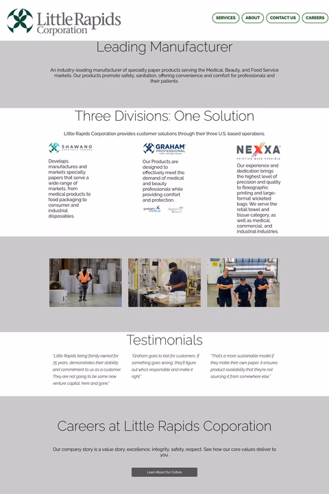 Little Rapids Corporation Homepage 1440px