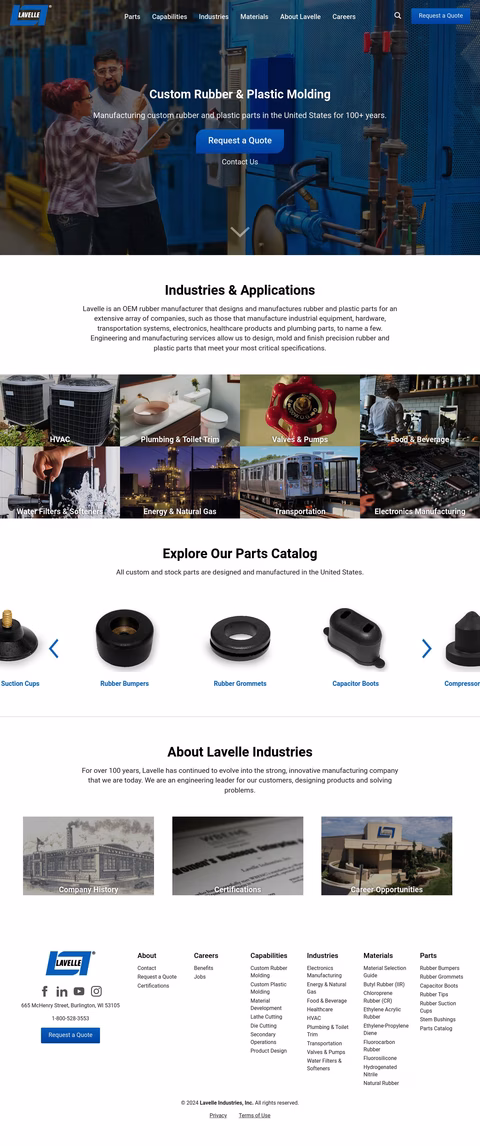Lavelle Industries Inc Homepage 1440px