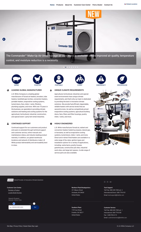 L B White Company Homepage 1440px