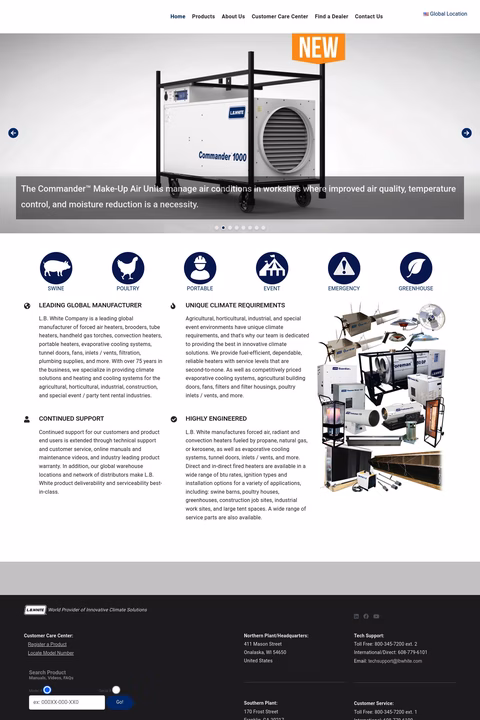L B White Company Homepage 1440px