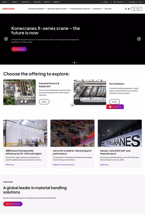 Konecranes Homepage 1440px