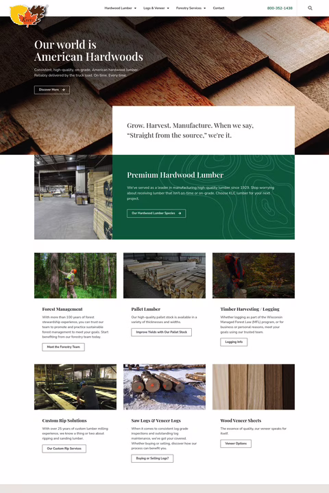 Kretz Lumber Co Homepage 1440px