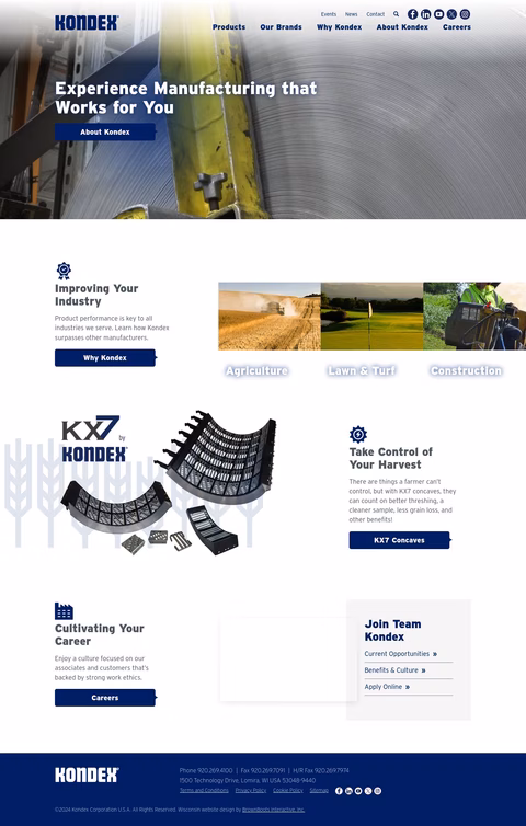 Kondex Corporation Homepage 1440px