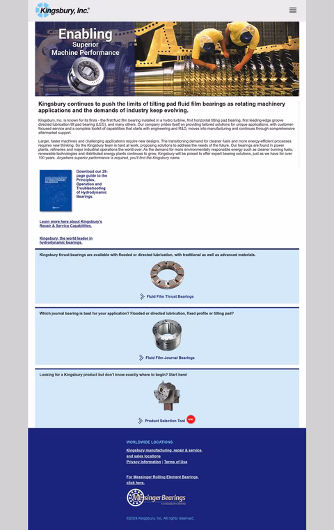 Kingsbury Inc Homepage 1440px