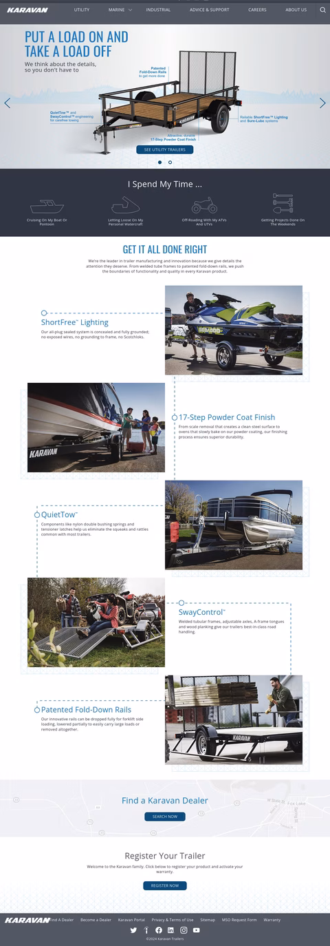 Karavan Trailers Homepage 1440px