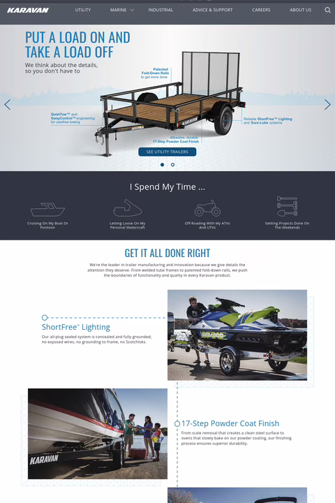 Karavan Trailers Homepage 1440px