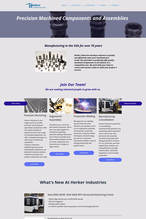 Herker Industries Inc Homepage 1440px