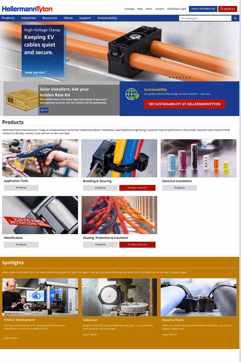 Hellermanntyton Homepage 1440px