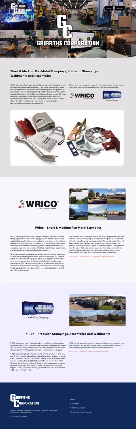 Griffiths Corporation Homepage 1440px