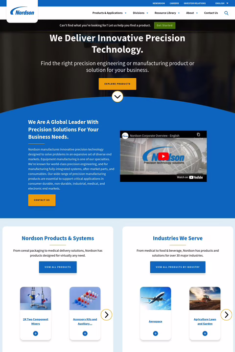 Nordson Corporation Homepage 1440px