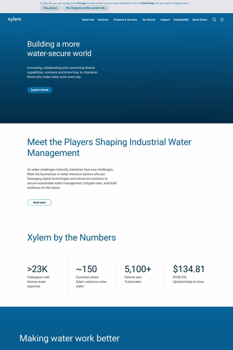 Xylem Homepage 1440px