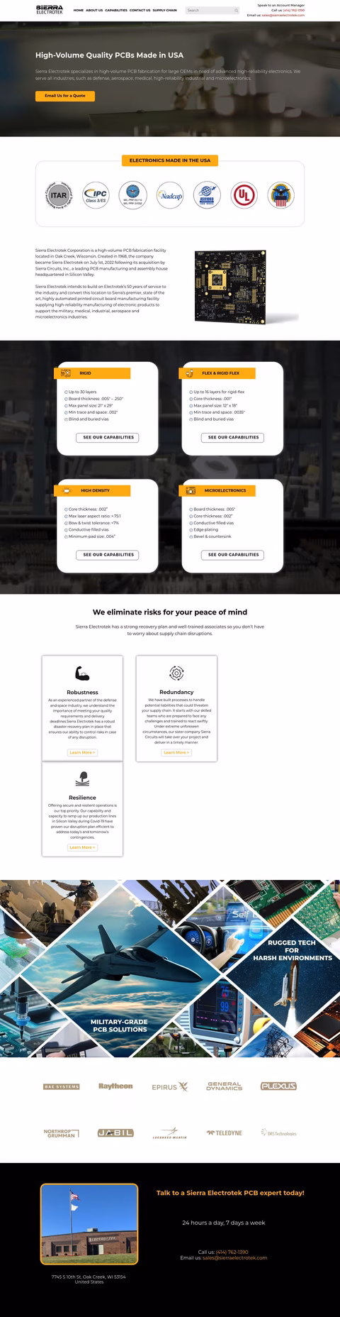 Sierra Electrotek Homepage 1440px