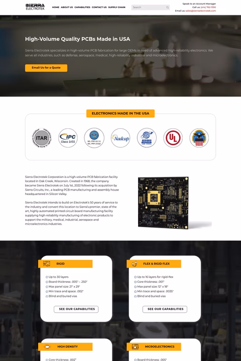 Sierra Electrotek Homepage 1440px