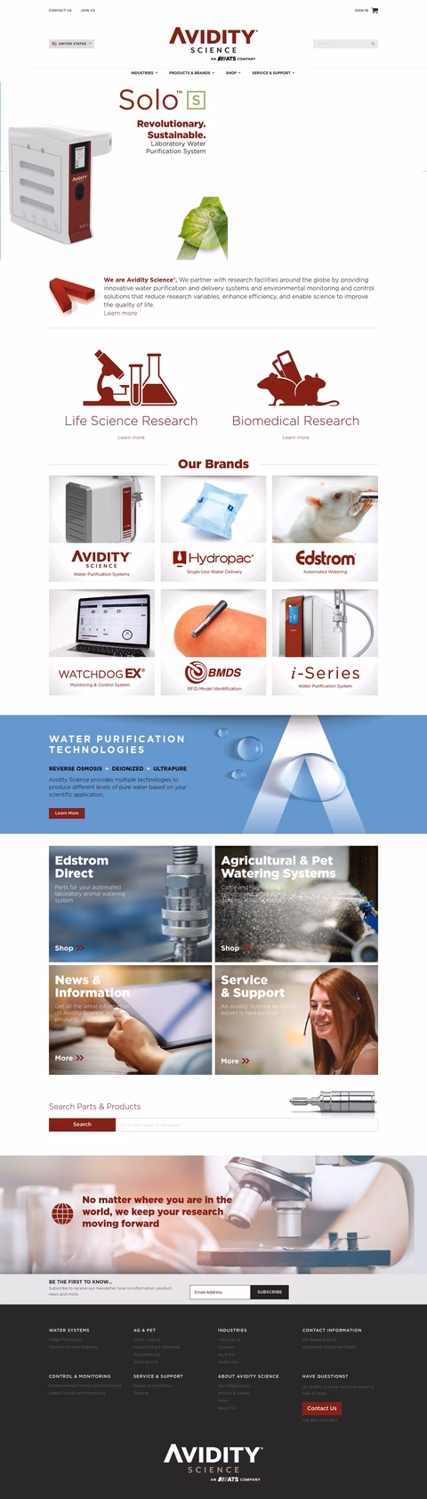Avidity Science Homepage 1440px