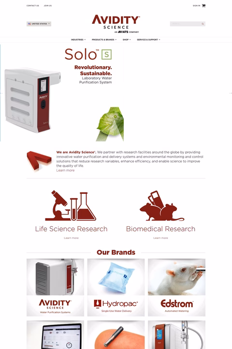 Avidity Science Homepage 1440px