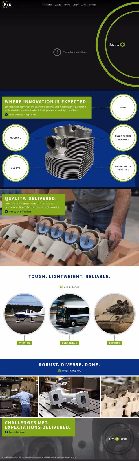 Eck Industries Homepage 1440px