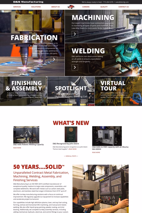 D S Manufacturing Homepage 1440px
