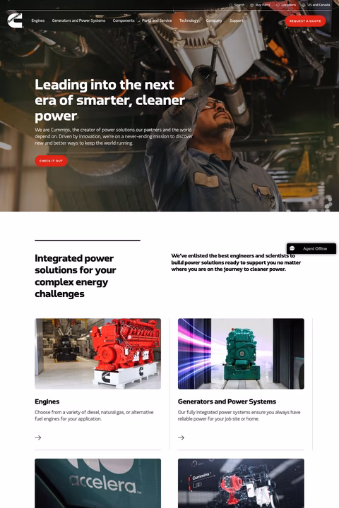 Cummins Homepage 1440px