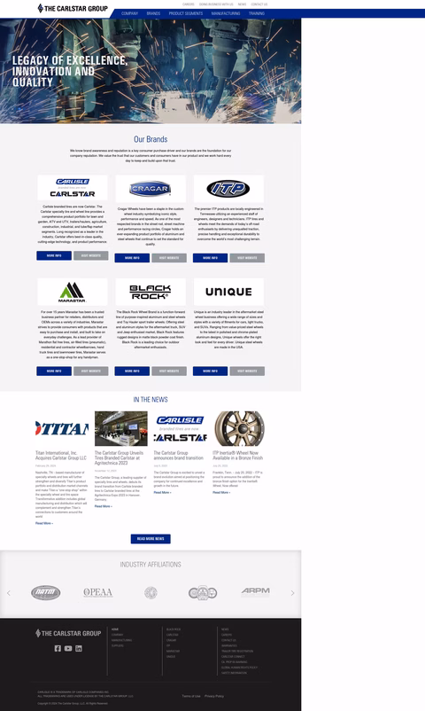 The Carlstar Group Homepage 1440px