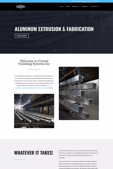 Crystal Finishing Systems Homepage 1440px