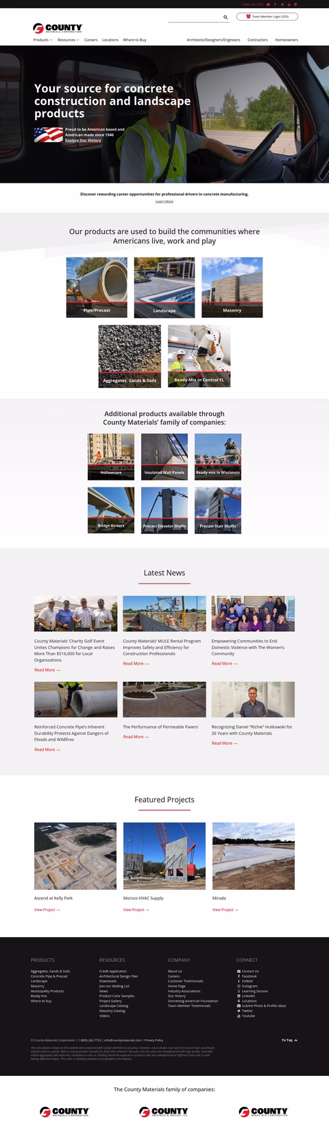 County Materials Homepage 1440px