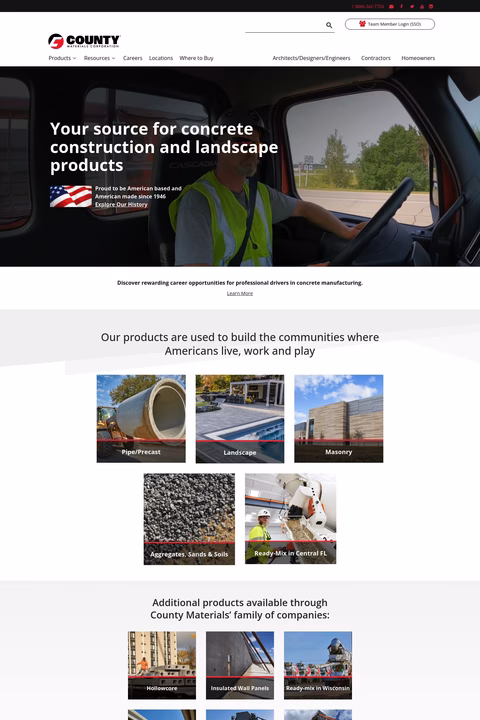 County Materials Homepage 1440px