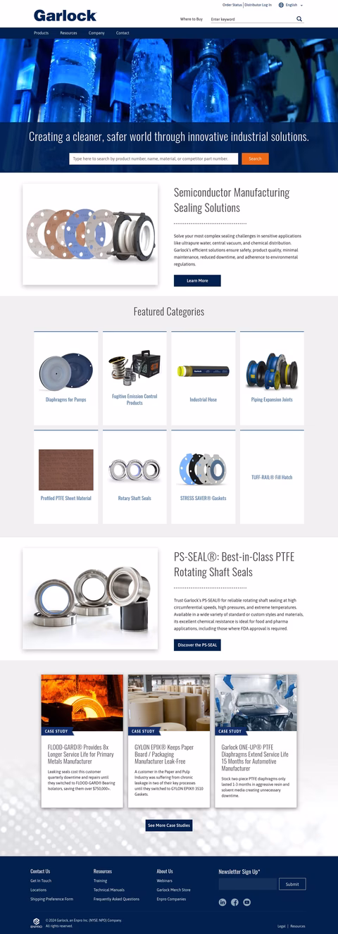 Garlock Homepage 1440px