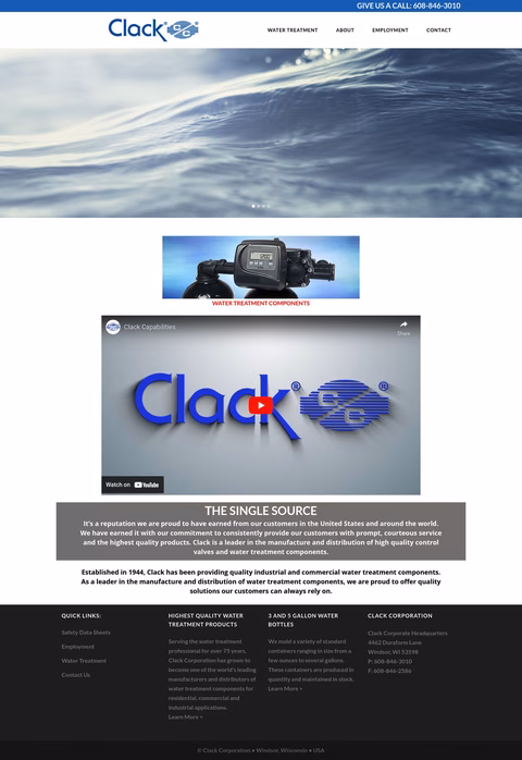 Clack Corporation Homepage 1440px