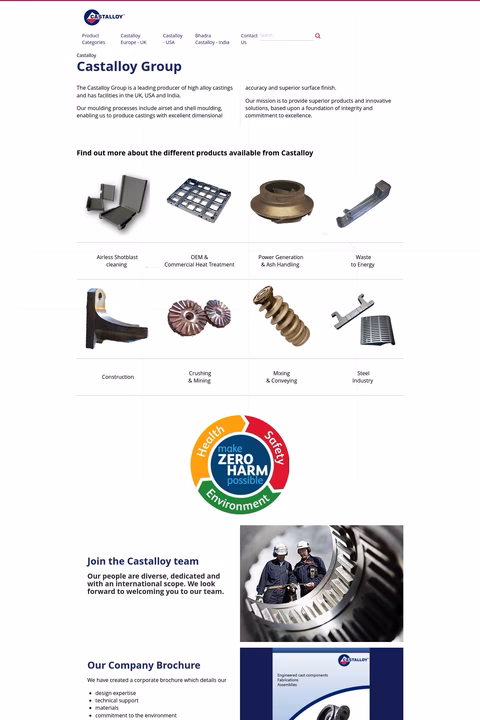 Castalloy Group Homepage 1440px
