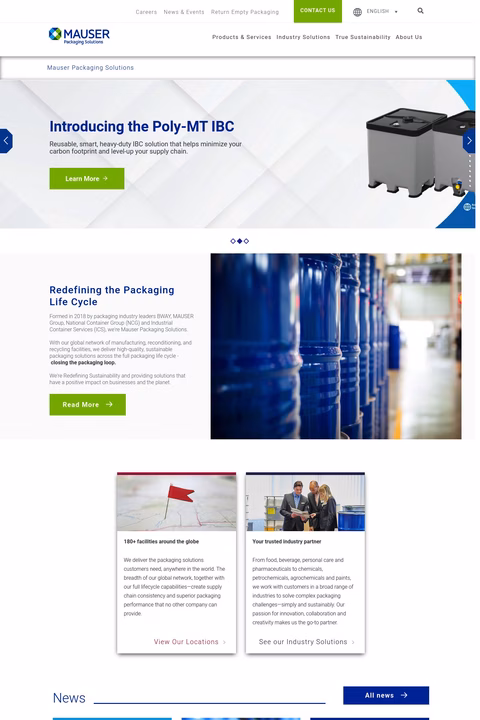 Mauser Packaging Solutions Homepage 1440px