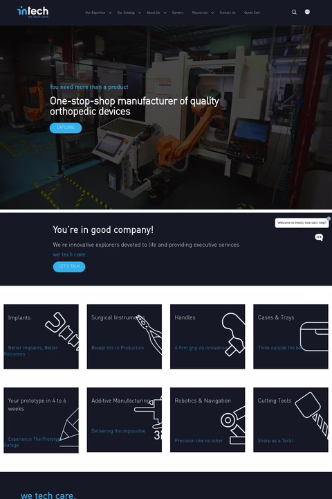 Intech Medical Homepage 1440px