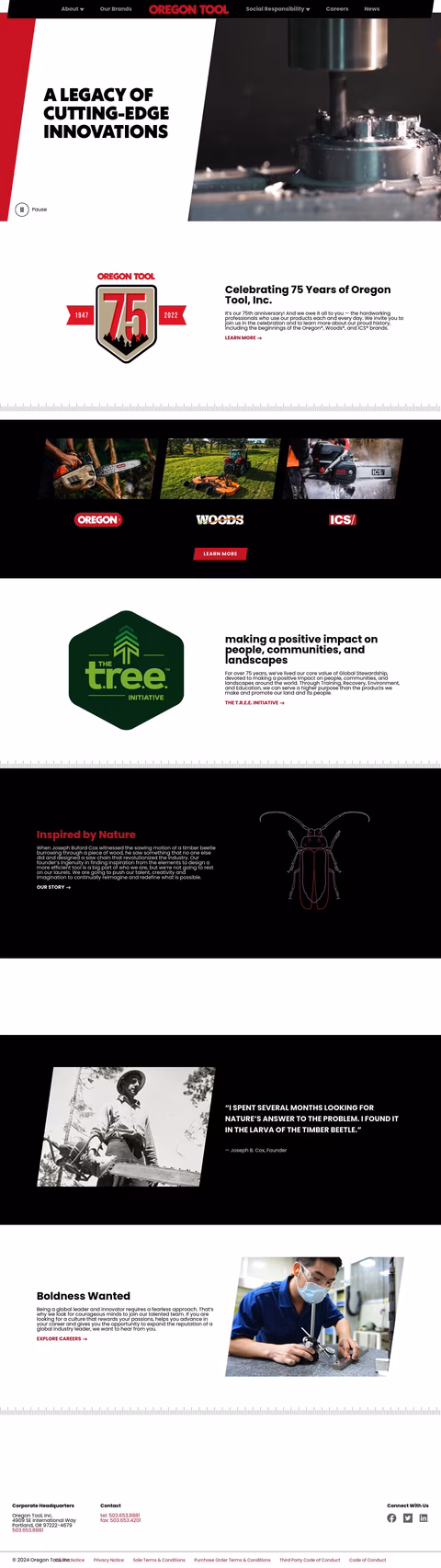 Oregon Tool Homepage 1440px