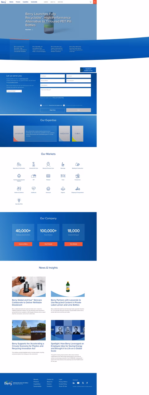 Berry Global Homepage 1440px