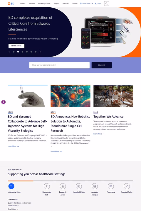 Becton Dickinson And Company Homepage 1440px