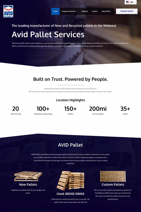 Avid Pallet Homepage 1440px