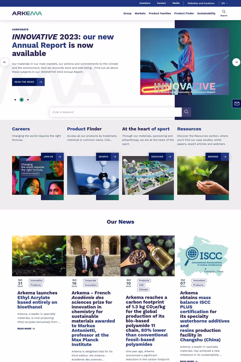 Arkema Homepage 1440px