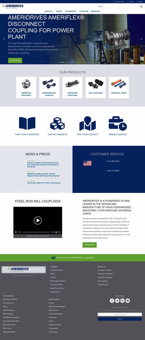 Ameridrives International Homepage 1440px