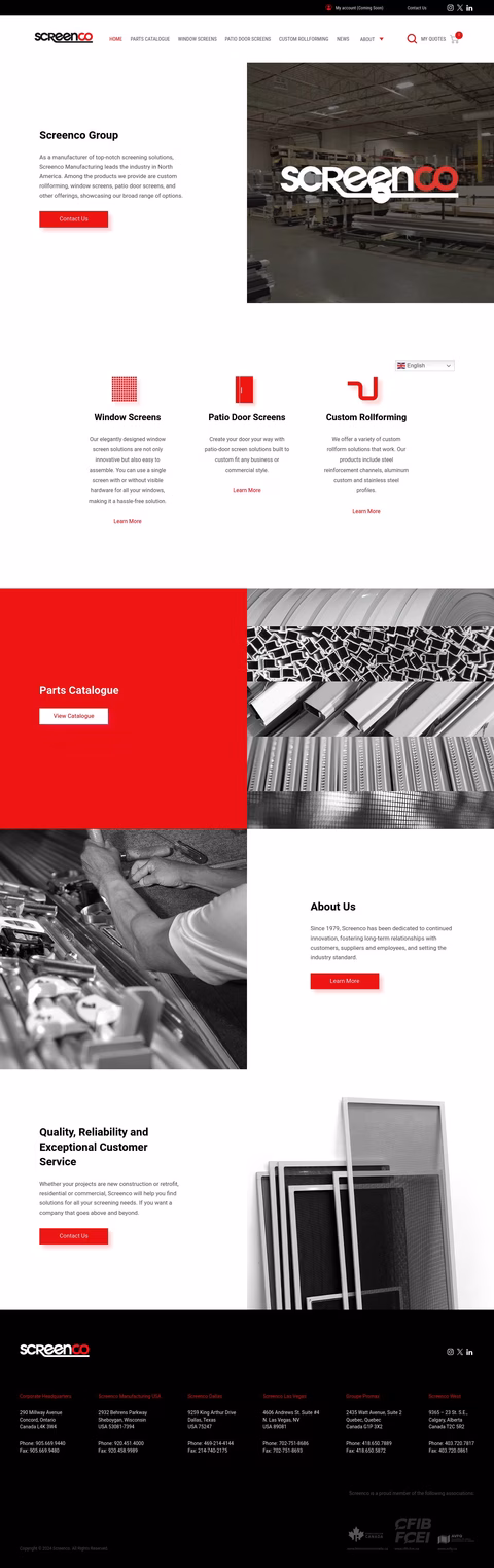 Screenco Homepage 1440px