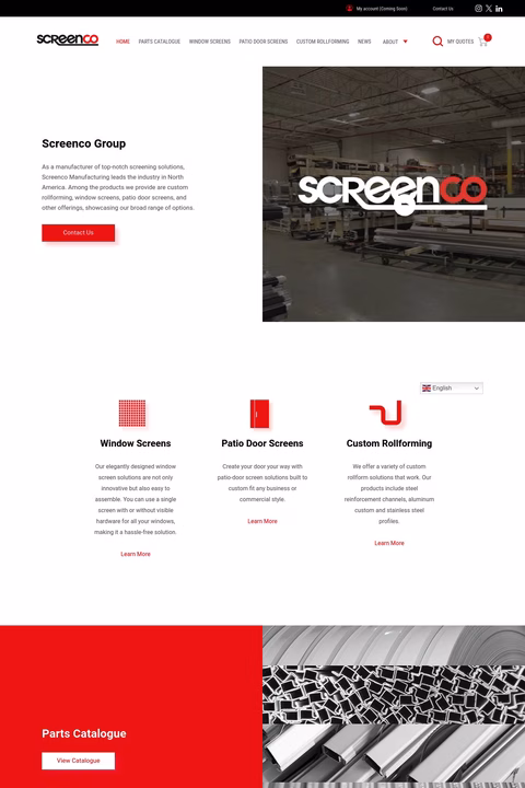 Screenco Homepage 1440px