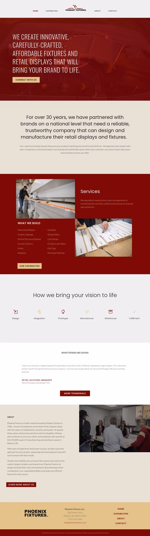 Phoenix Fixtures Homepage 1440px