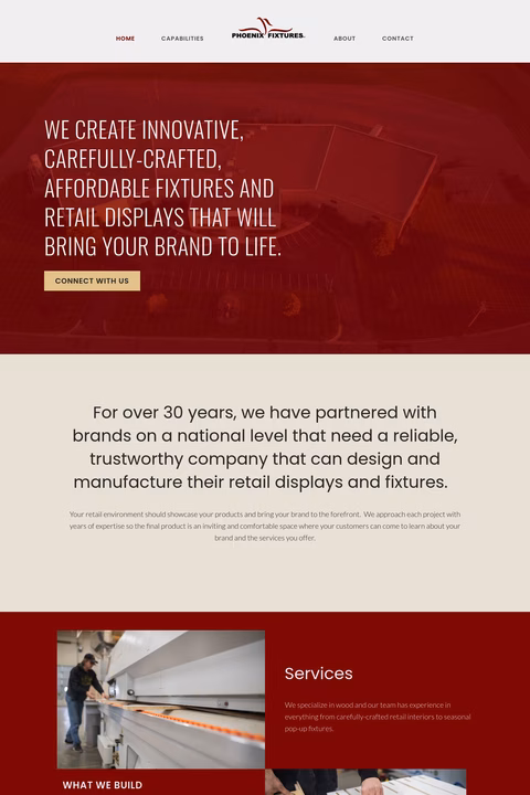 Phoenix Fixtures Homepage 1440px