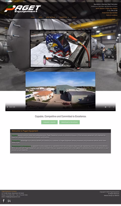 Paget Equipment Homepage 1440px