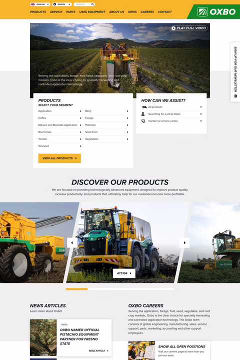 Oxbo Homepage 1440px