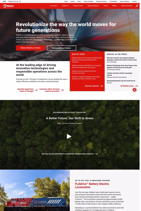 Wabtec Corporation Homepage 1440px