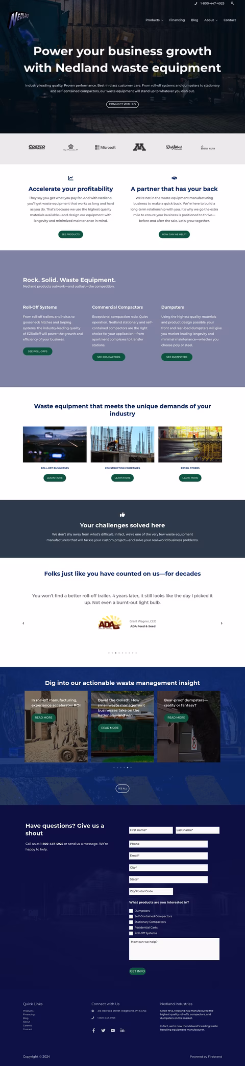 Nedland Industries Homepage 1440px