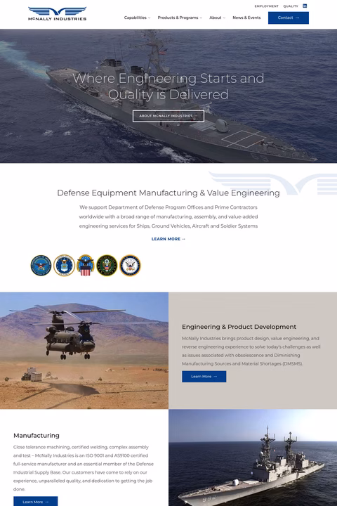 Mcnally Industries Homepage 1440px